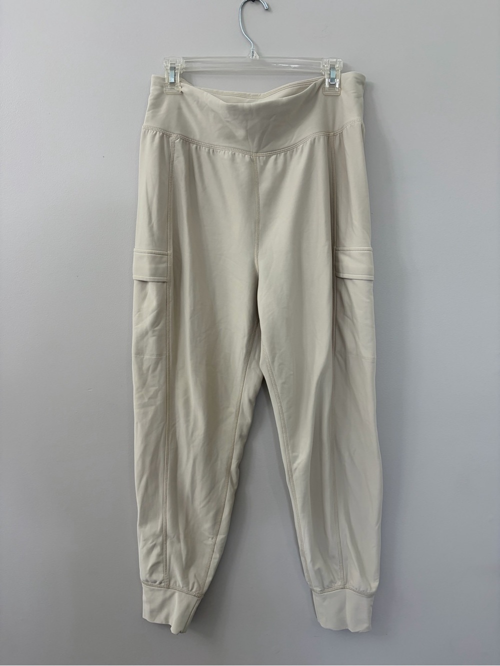Old Navy Cream Track Joggers with Side Utility Pockets